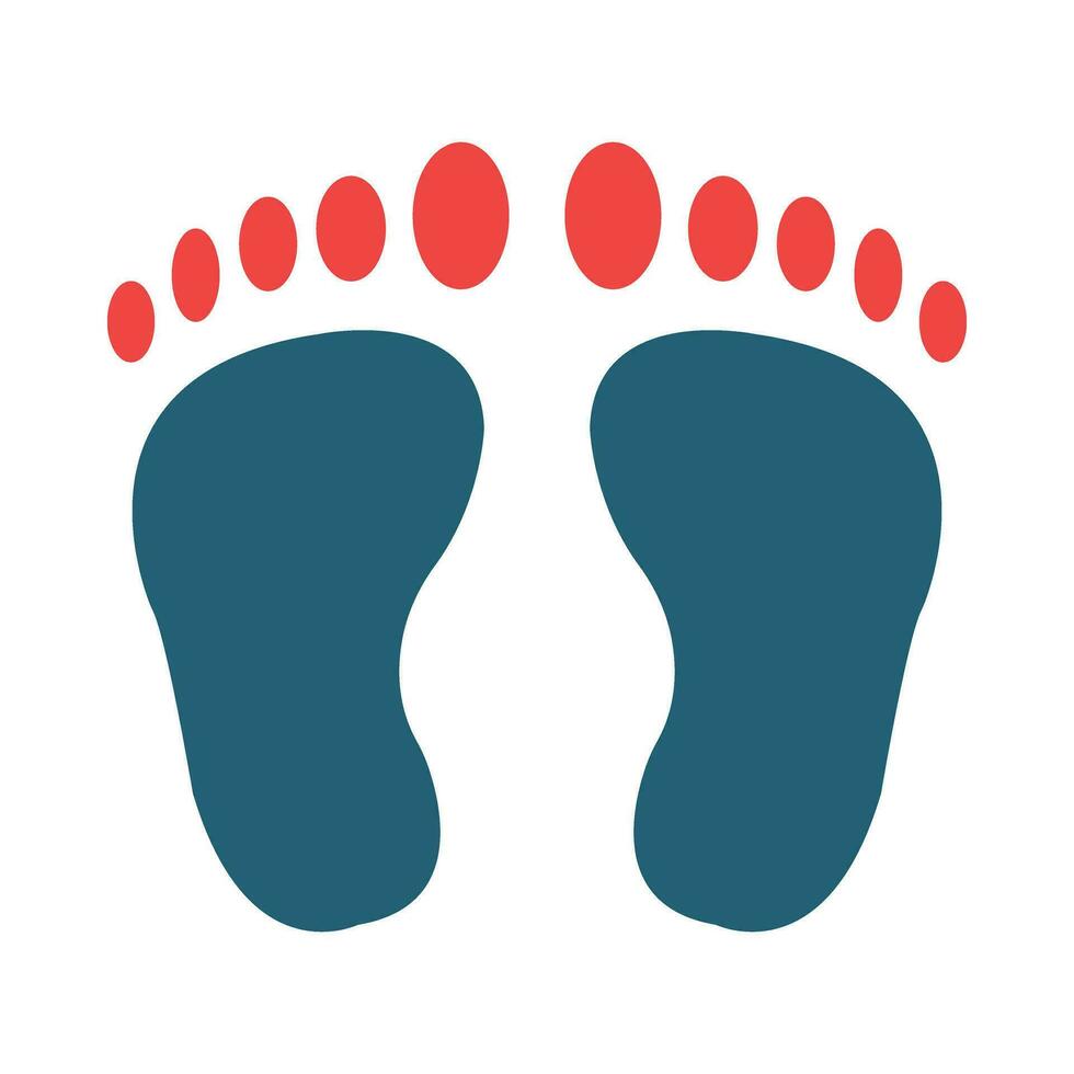 Footprint Glyph Two Color Icon For Personal And Commercial Use. vector