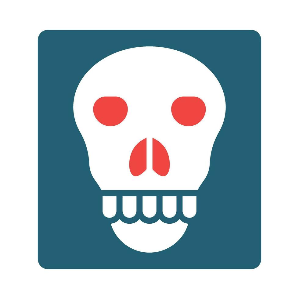 Skull X-ray Glyph Two Color Icon For Personal And Commercial Use. vector