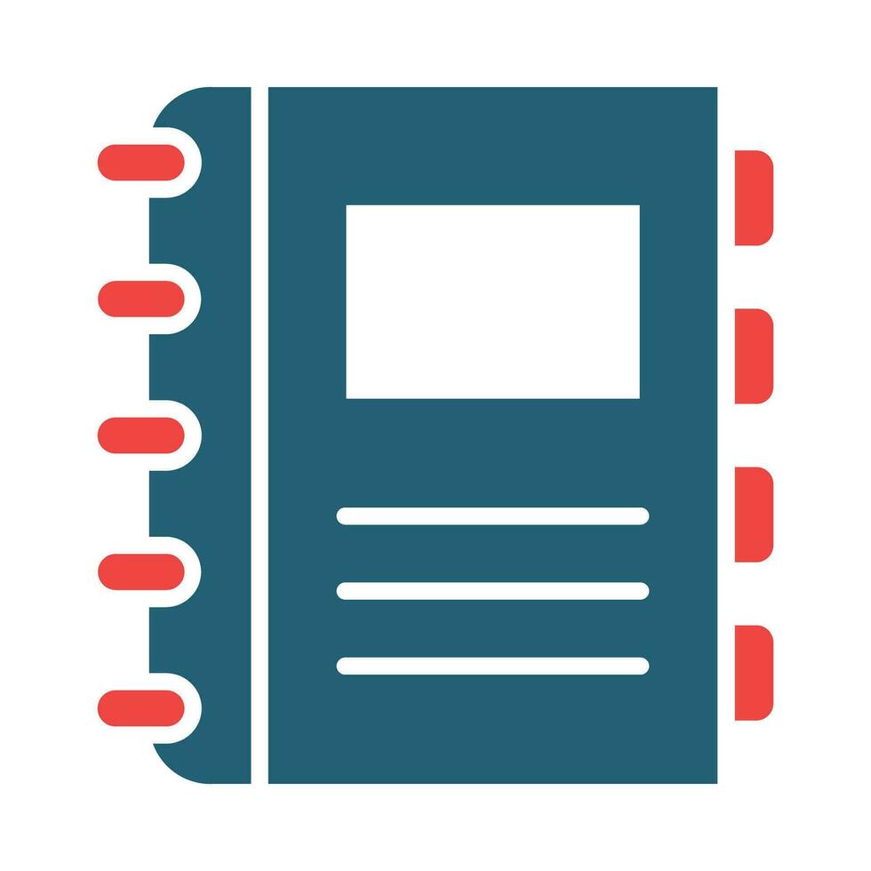 Diary Glyph Two Color Icon For Personal And Commercial Use. vector
