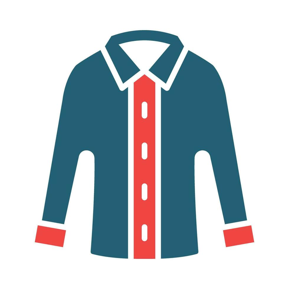 Casual Shirt Glyph Two Color Icon For Personal And Commercial Use. vector