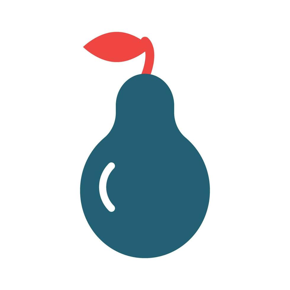 Pear Glyph Two Color Icon For Personal And Commercial Use. vector