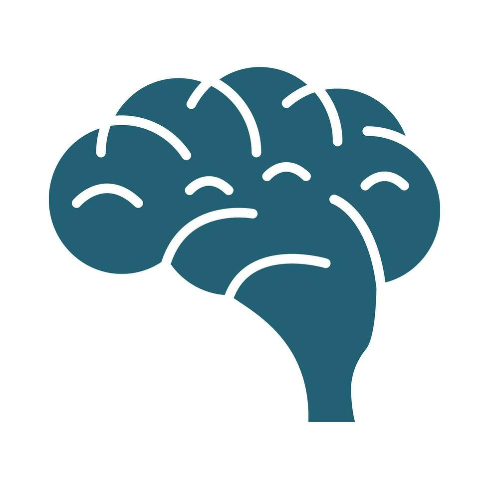 Brain Glyph Two Color Icon For Personal And Commercial Use. vector