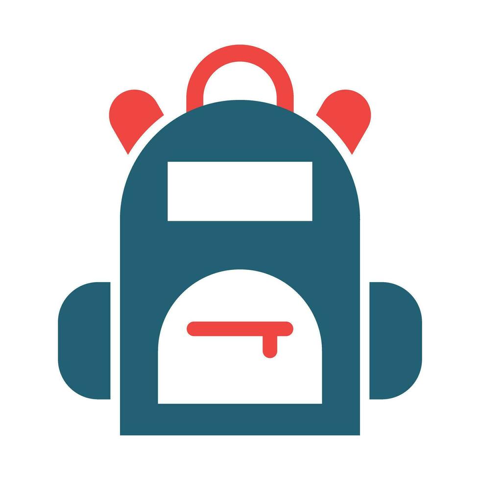 Backpack Glyph Two Color Icon For Personal And Commercial Use. vector