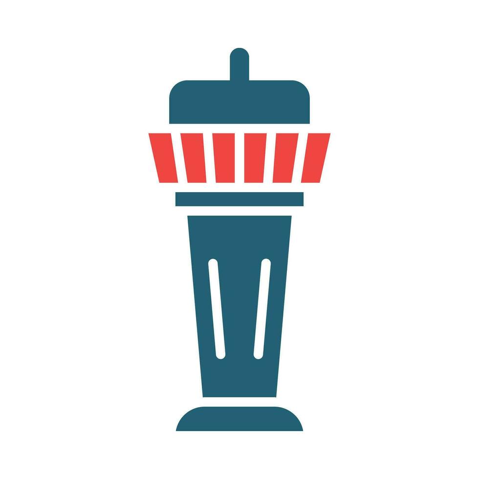 Control Tower Glyph Two Color Icon For Personal And Commercial Use. vector