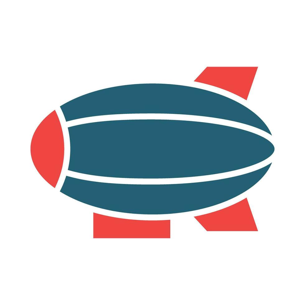 Zeppelin Glyph Two Color Icon For Personal And Commercial Use. vector