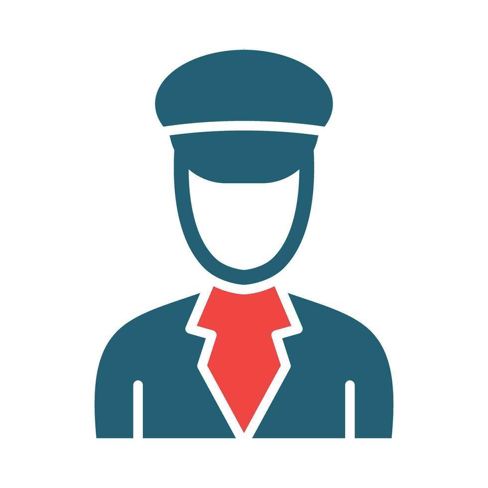 Pilot Glyph Two Color Icon For Personal And Commercial Use. vector