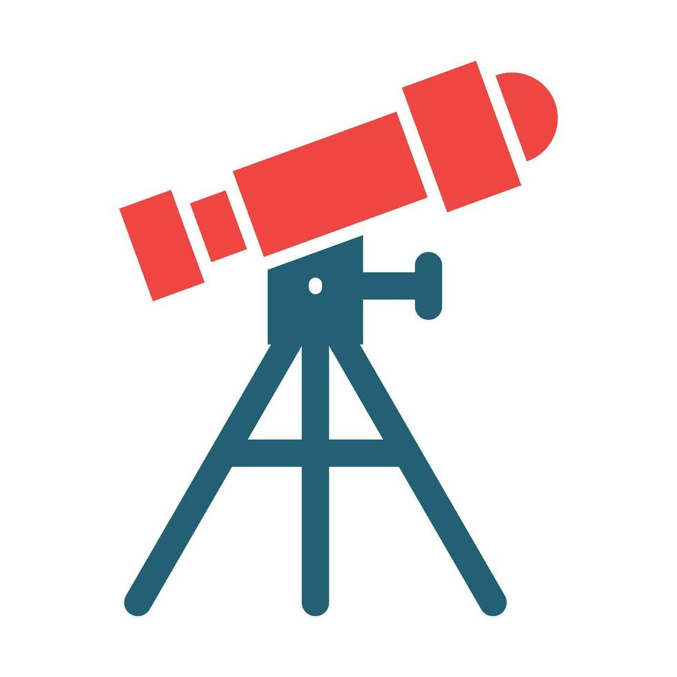 Telescope Glyph Two Color Icon For Personal And Commercial Use. vector