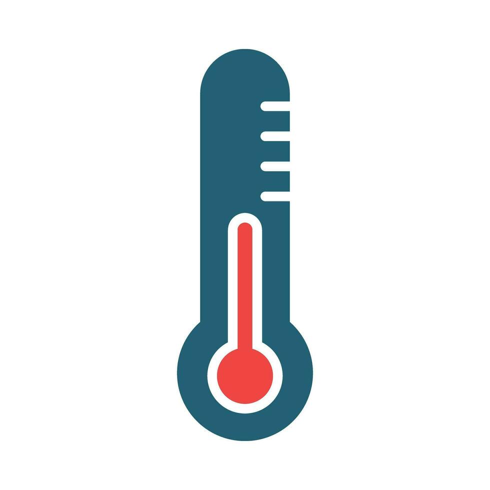 Thermometer Glyph Two Color Icon For Personal And Commercial Use. vector