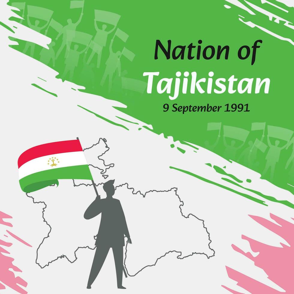 Tajikistan Independence Day Post Design. September 9th, the day when Tajiks made this nation free. Suitable for national days. Perfect concepts for social media posts, greeting card, cover, banner. vector