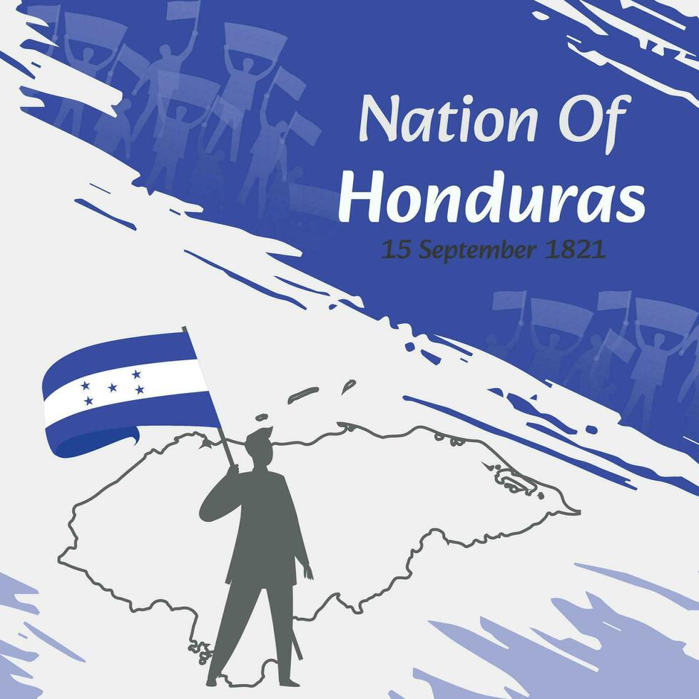 Honduras independencia día enviar diseño. septiembre 15, el día cuando hondureños hecho esta nación gratis. adecuado para nacional días. Perfecto conceptos para social medios de comunicación correo, saludo tarjeta, cubrir, bandera. vector