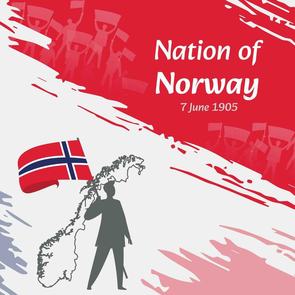 Noruega independencia día enviar diseño. junio 7, el día cuando nigerianos hecho esta nación gratis. adecuado para nacional días. Perfecto conceptos para social medios de comunicación publicaciones, saludo tarjeta, cubrir, bandera. vector