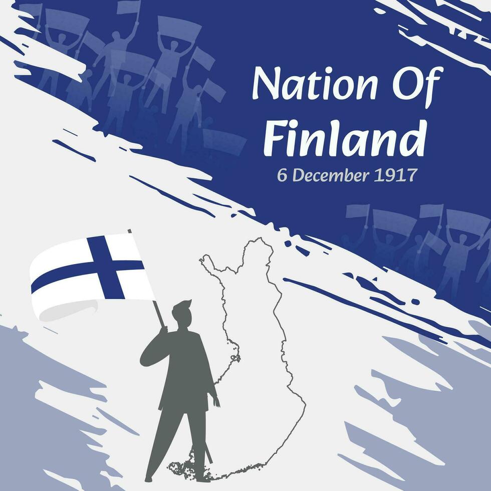 Finlandia independencia día enviar diseño. diciembre sexto, el día cuando finlandeses hecho esta nación gratis. adecuado para nacional días. Perfecto conceptos para social medios de comunicación publicaciones, saludo tarjetas, cubiertas, pancartas vector