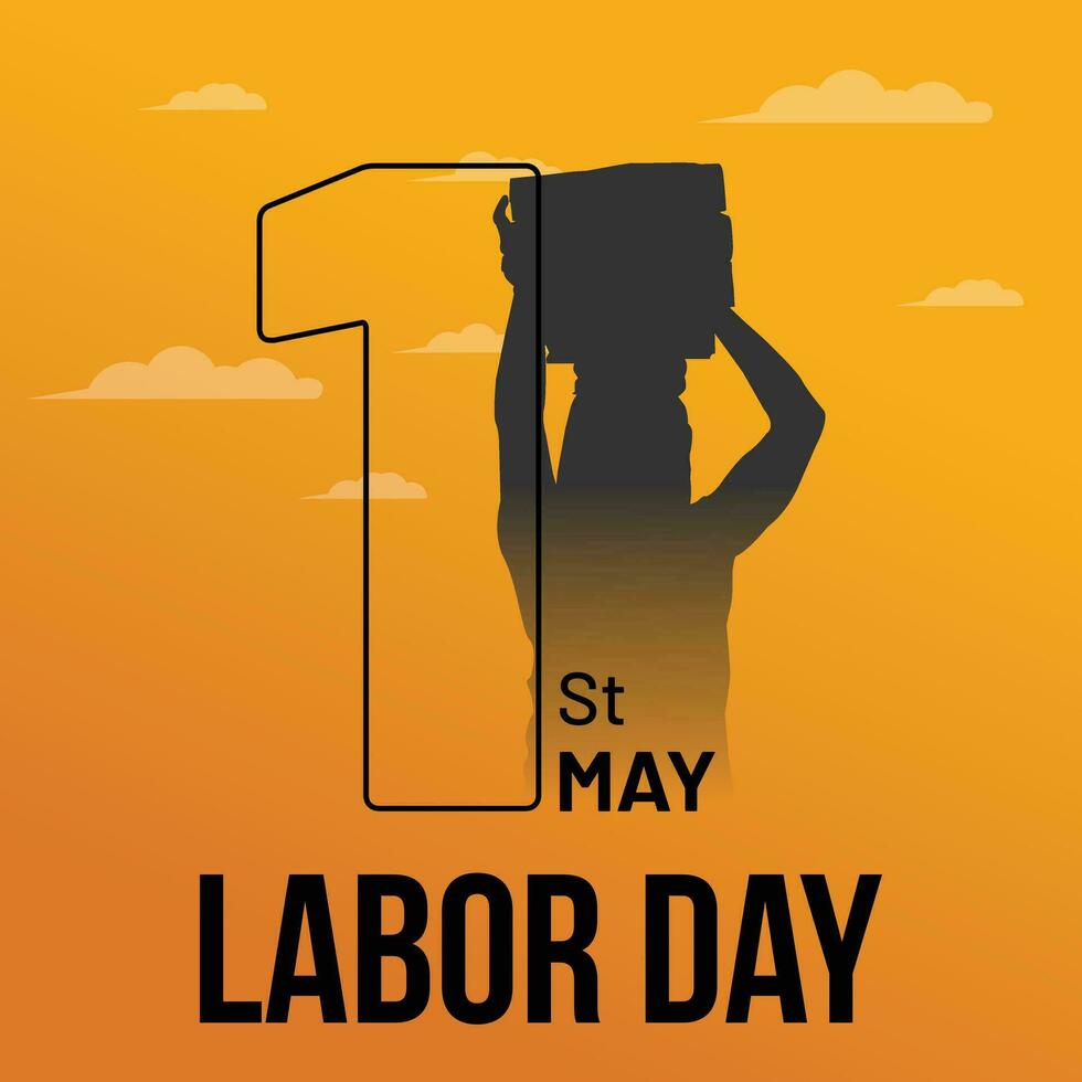 International Labor Day Special Social Media Post Design. May 1st is the Day for Awareness About Workers' Rights. Creative and unique silhouette design concepts. vector