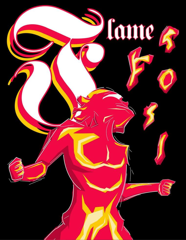 Flame graphic artwork streetwear design for t shirt clothing vector