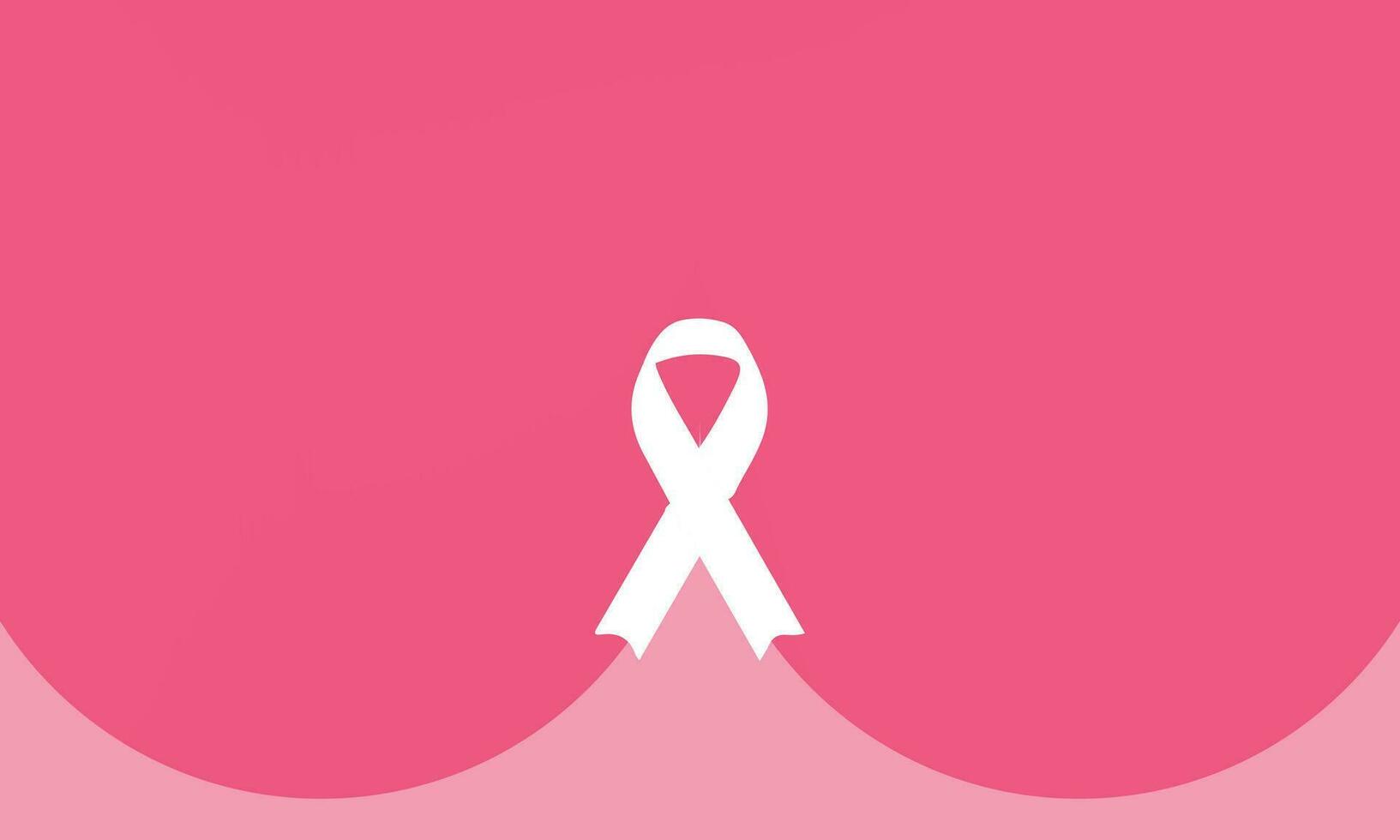 Breast cancer awareness month minimalist background. White ribbon and pink background. Vector illlustration