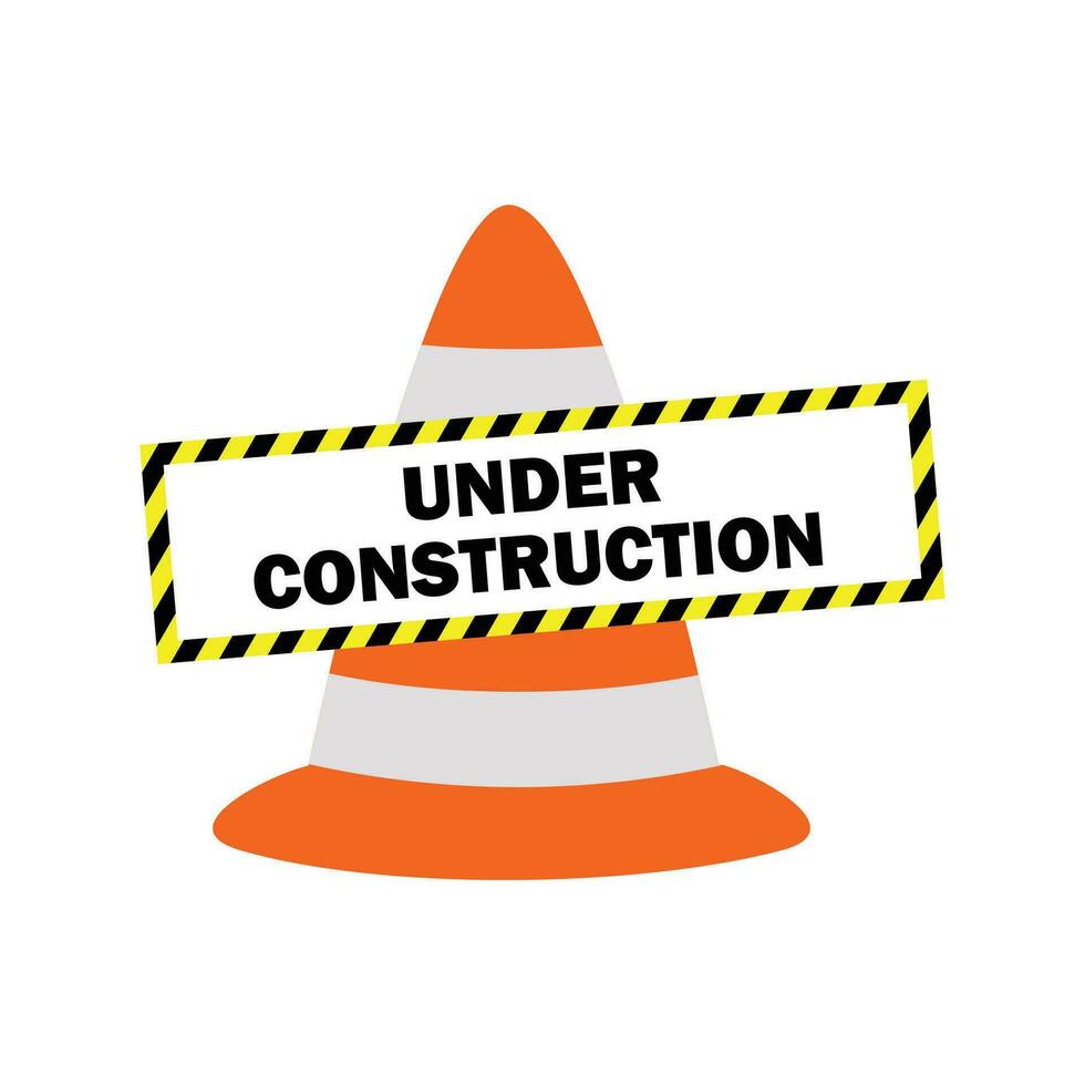 under construction warning. repair project sign and symbol. vector