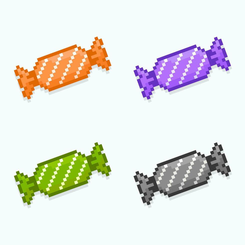 Candy Halloween pixel art 8bit style vector