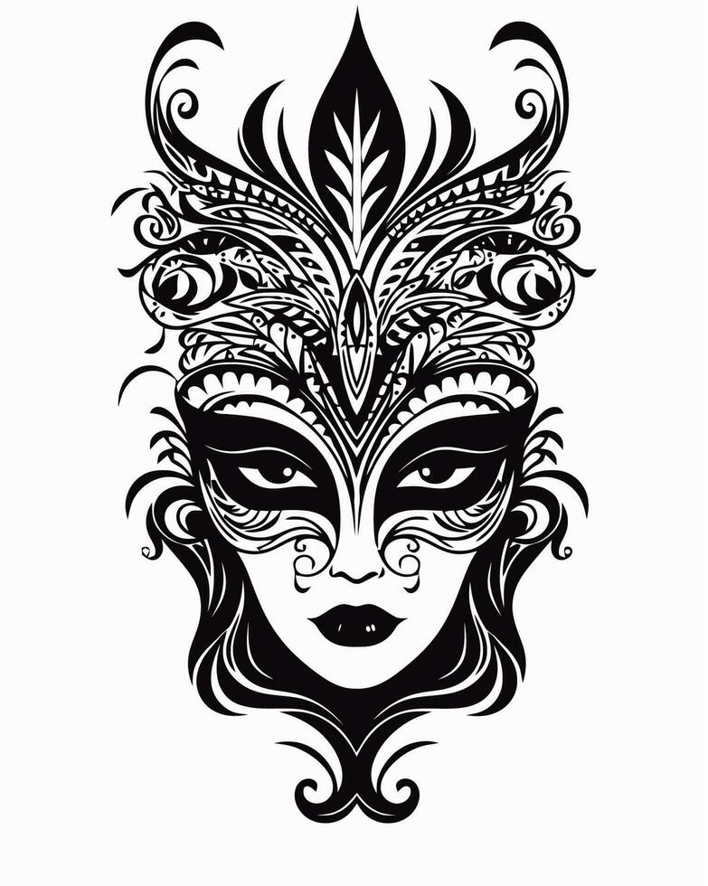 woman in masquerade mask vector