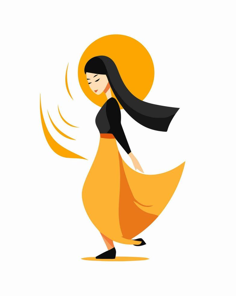 woman walking in hot sun vector