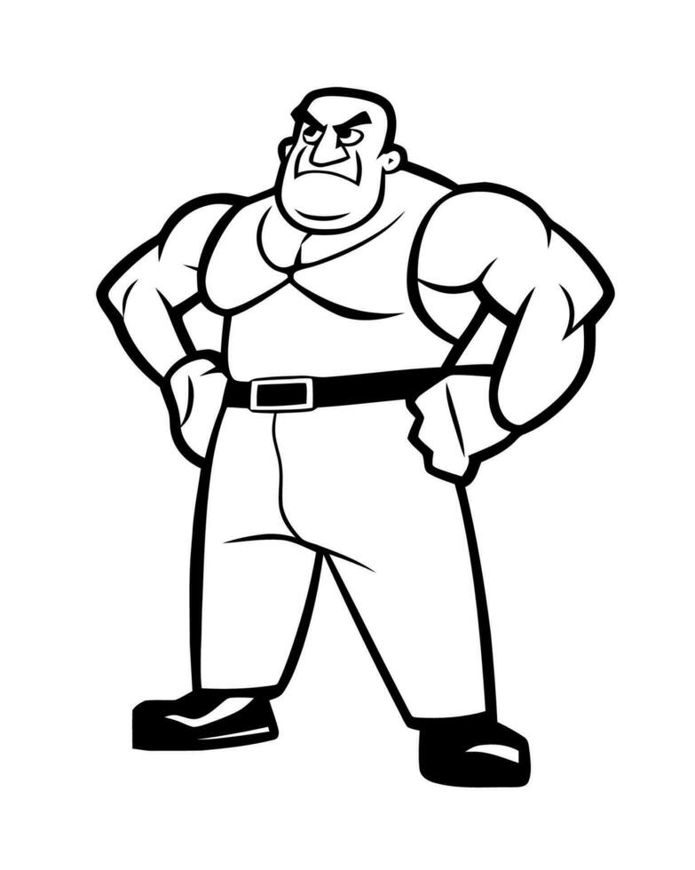 a cartoon man in a white shirt and pants vector