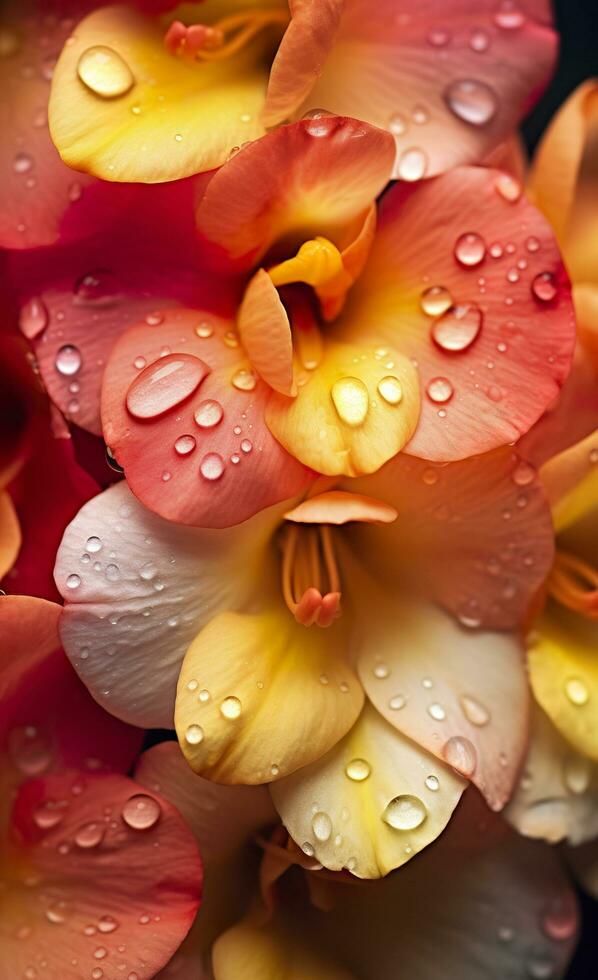 Freesia Flowers in the Morning Light. AI Generative photo