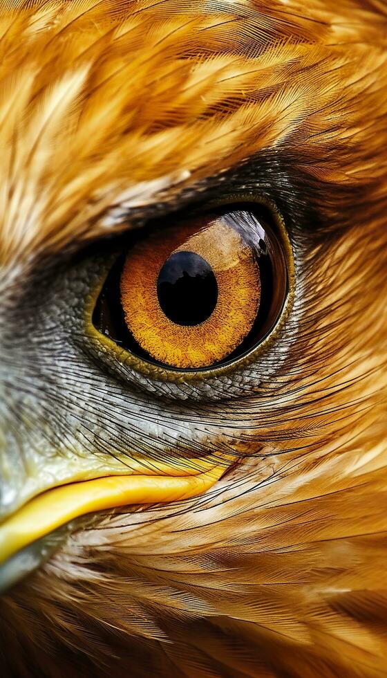 Eagle Eye. A Close Look at the Vision of the King of Birds. AI Generative photo