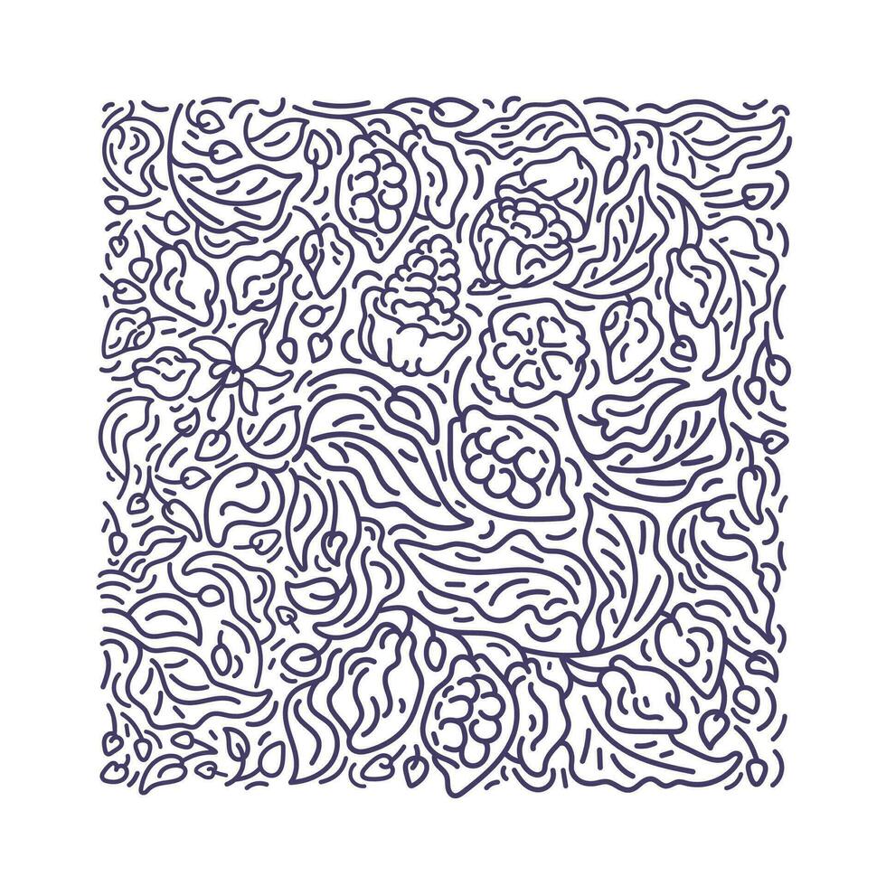 Cocoa square abstract pattern. Vector linear tree