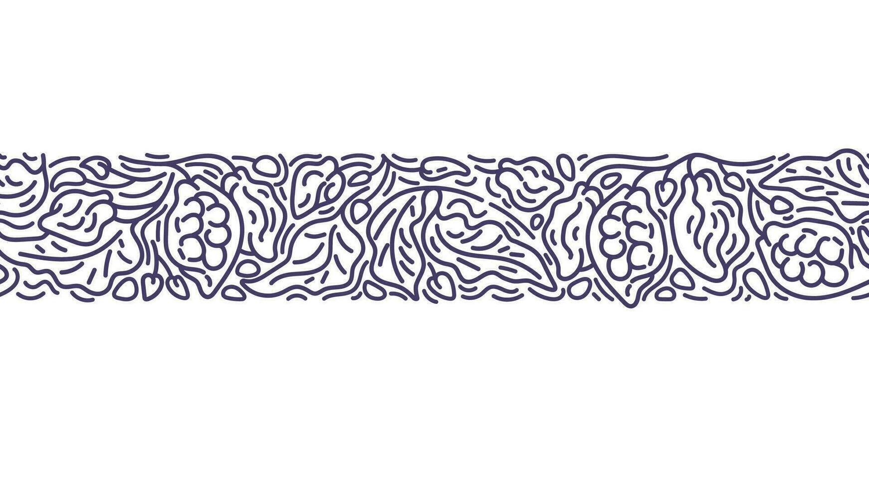Cocoa abstract strip, seamless pattern. Art border vector