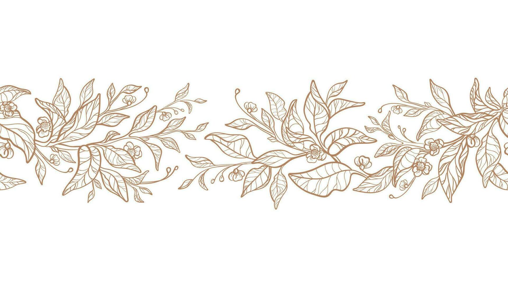 Nature floral branch. Elegant strip, vector border