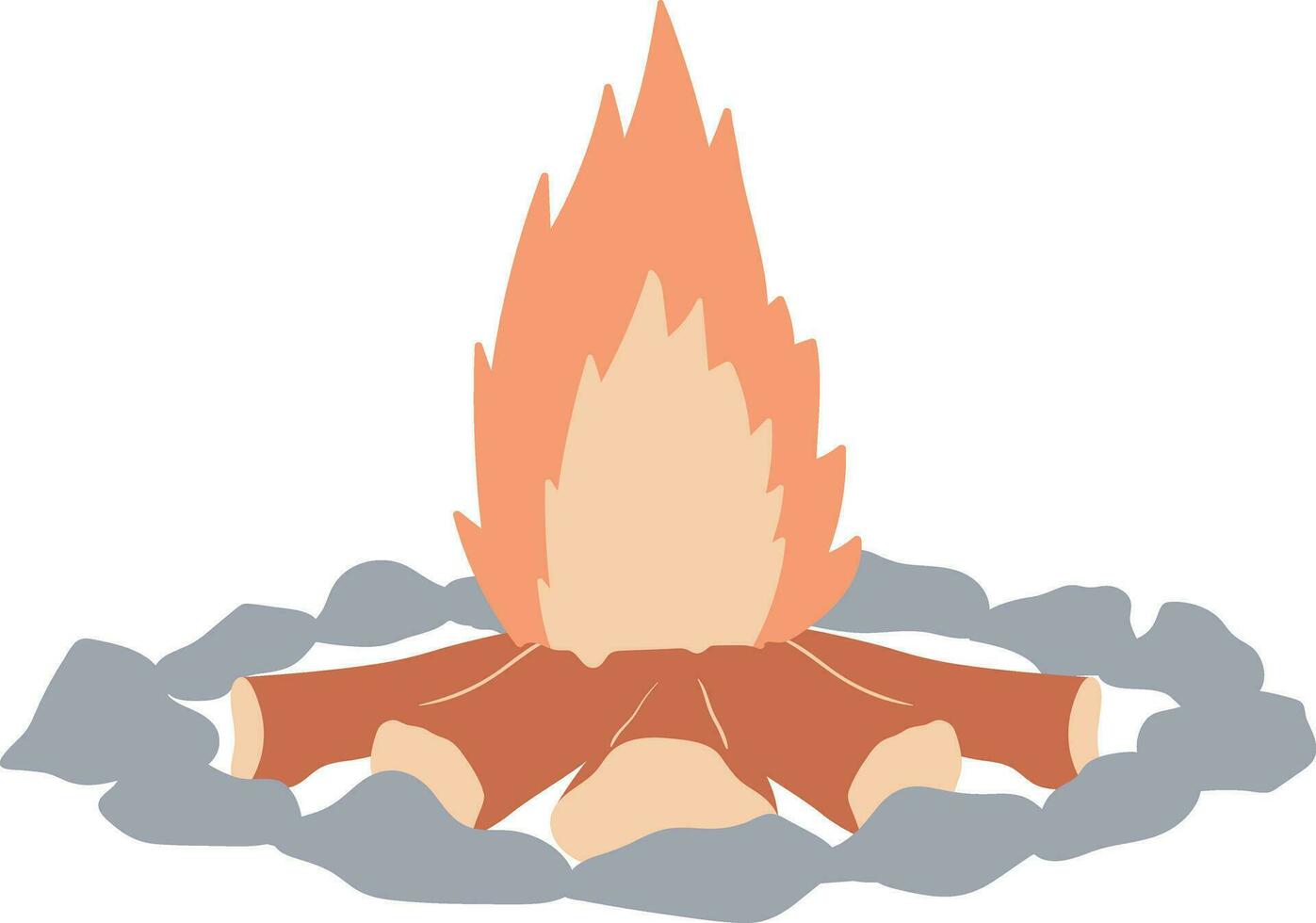 Camping bonfire icon. Flat illustration of camping bonfire icon for web design vector