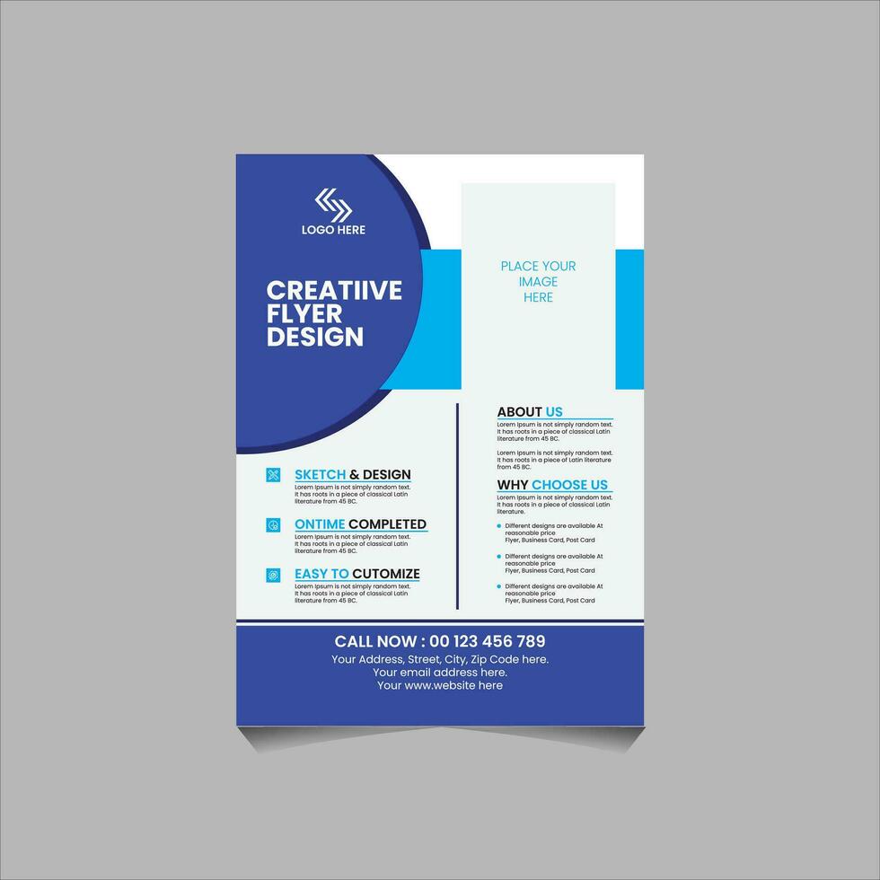 Creative corporate Modern signle Flyer Design Template vector