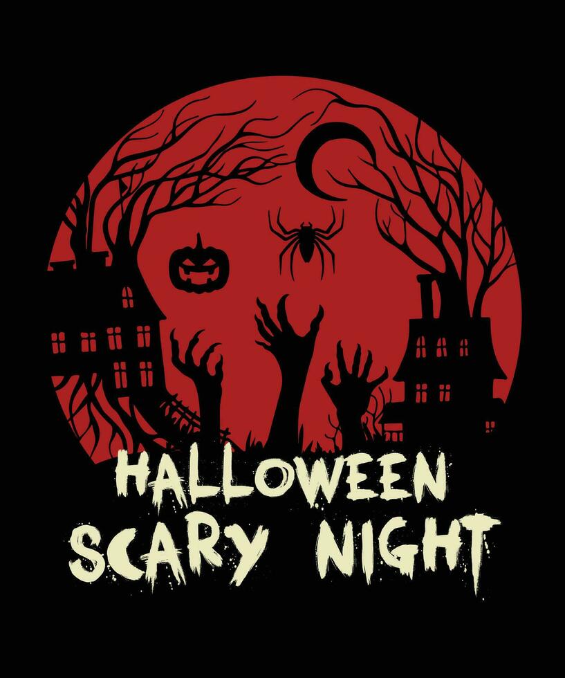 Halloween Scary Night, Halloween t shirt vector