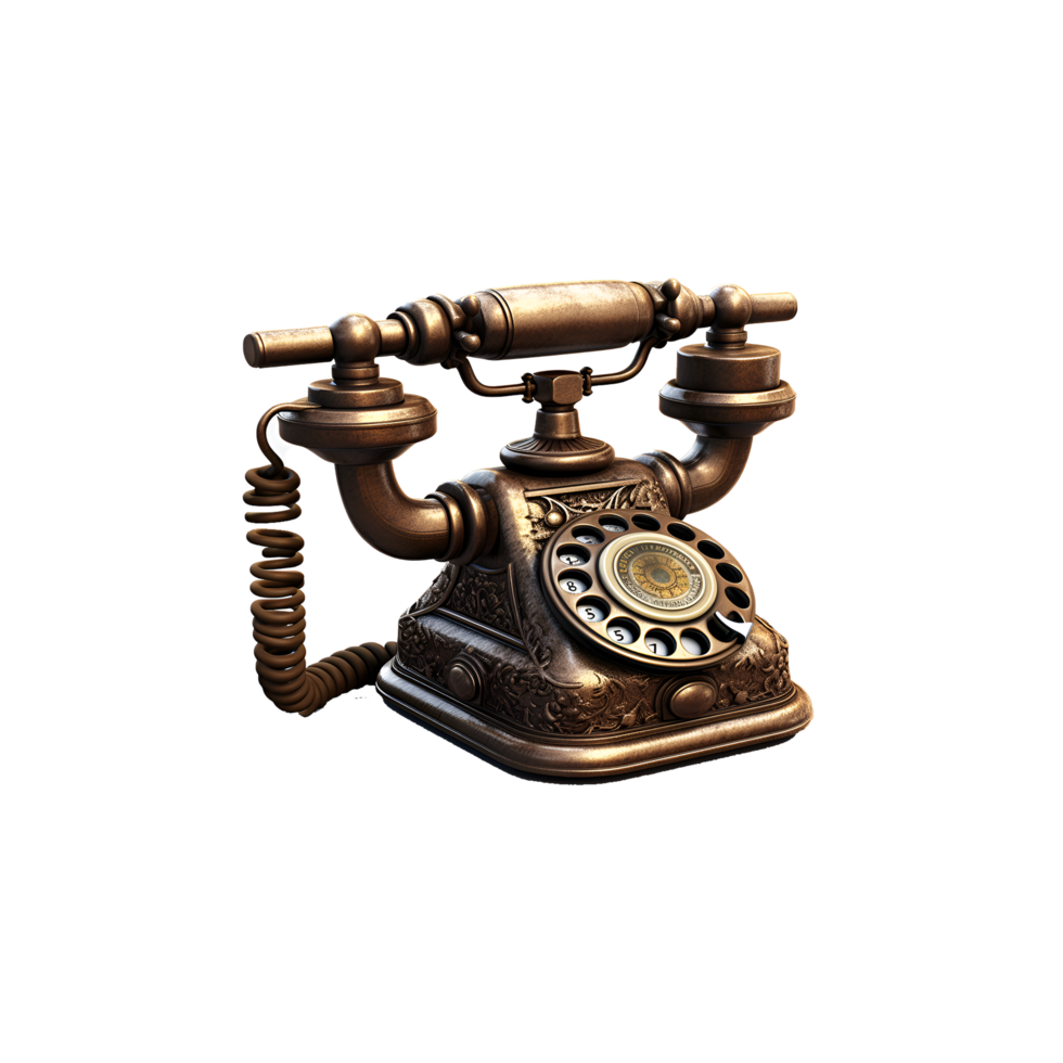 A Old Phone cartoon AI Generated png