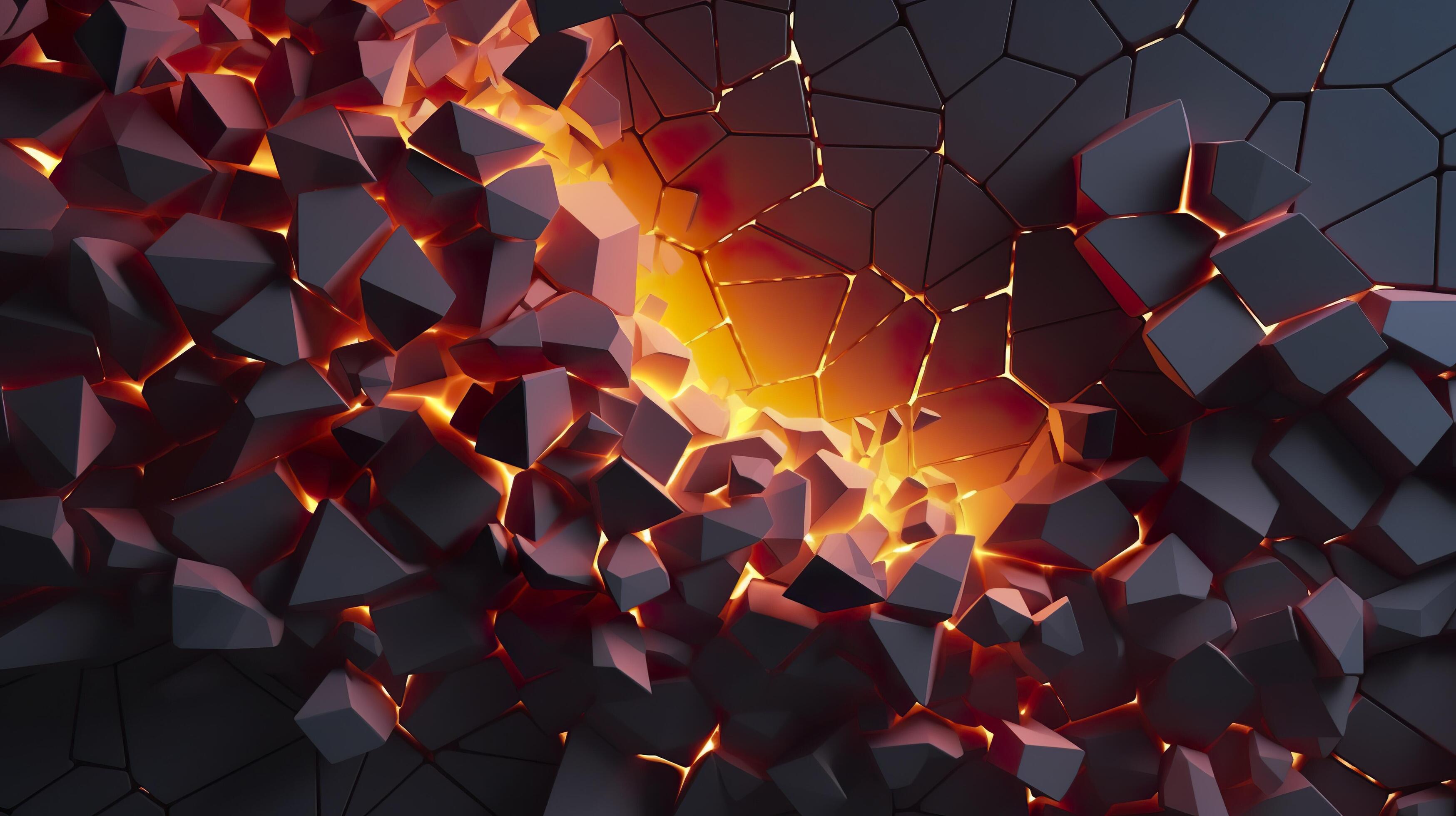 Abstract geometric background. Explosion power design with the crushing