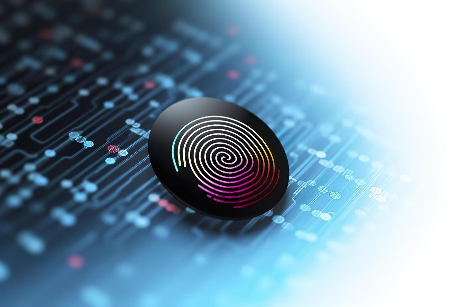 Fingerprint Authentication Button. Biometric Security. Identification