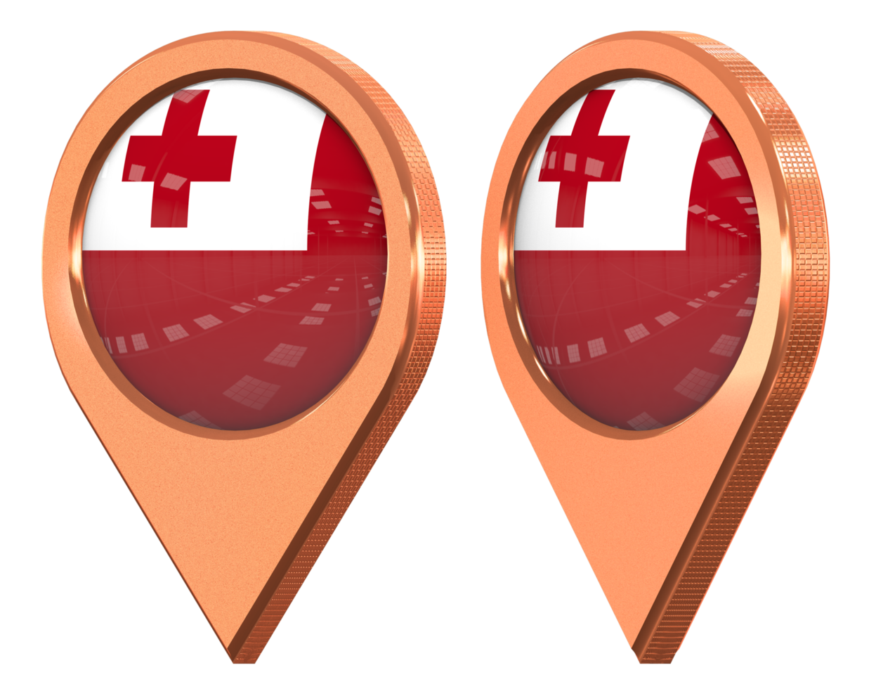 Tonga Flag Location Icon, Isolated with Different Angled, 3D Rendering png