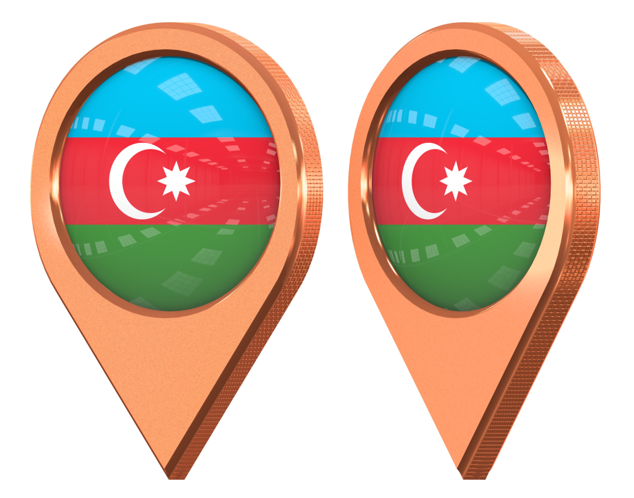 Azerbaijan Flag Location Icon, Isolated with Different Angled, 3D Rendering png