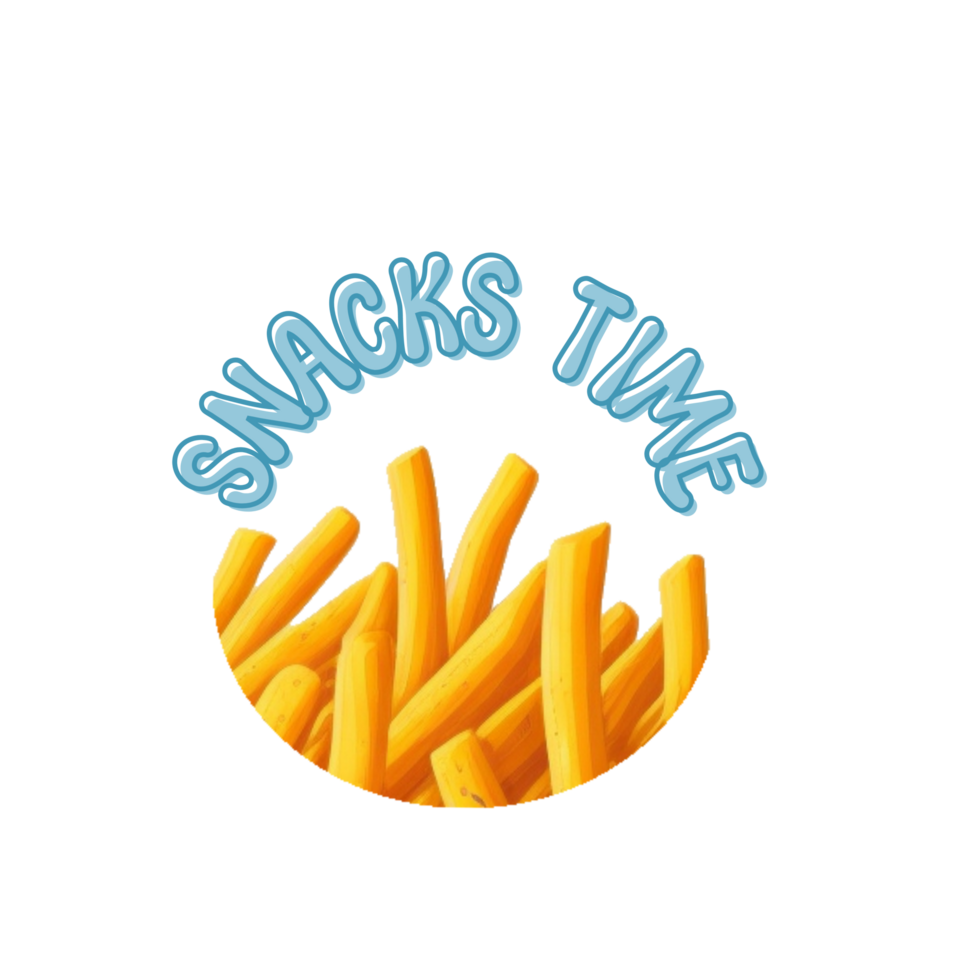 snacks  timeText with colorful french fries illustration , snacks illustration, daily planner sticker snacks time text with french fries , Digital planner sticker element, french fries illustration png