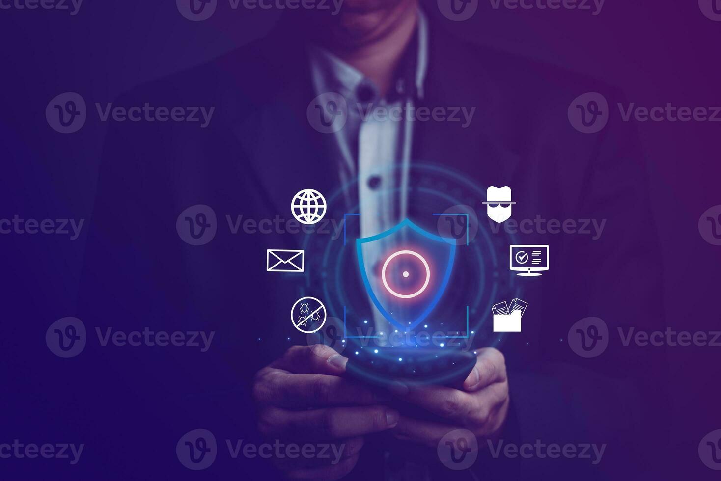 Antivirus security against spyware and cybersecurity threat. concept data technology online hacker cyberspace Information. photo