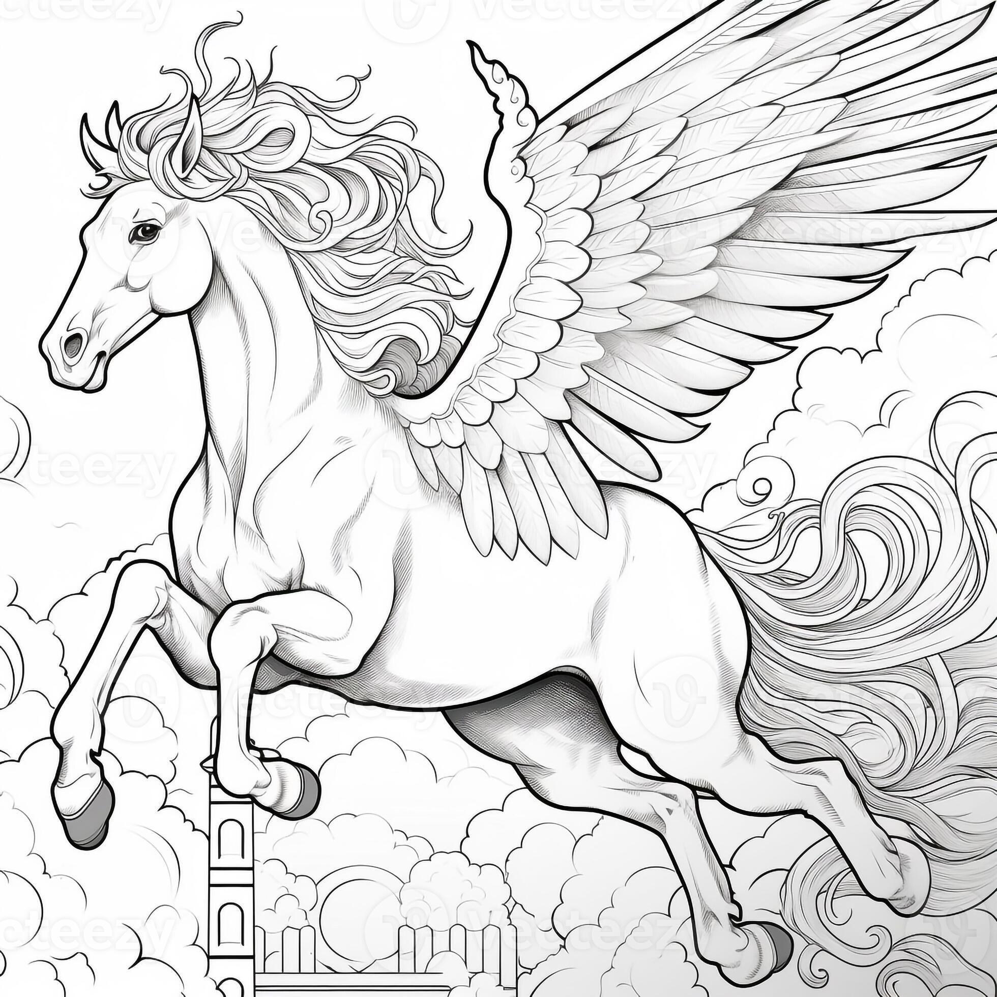 Pegasus Coloring Pages 26844676 Stock Photo at Vecteezy