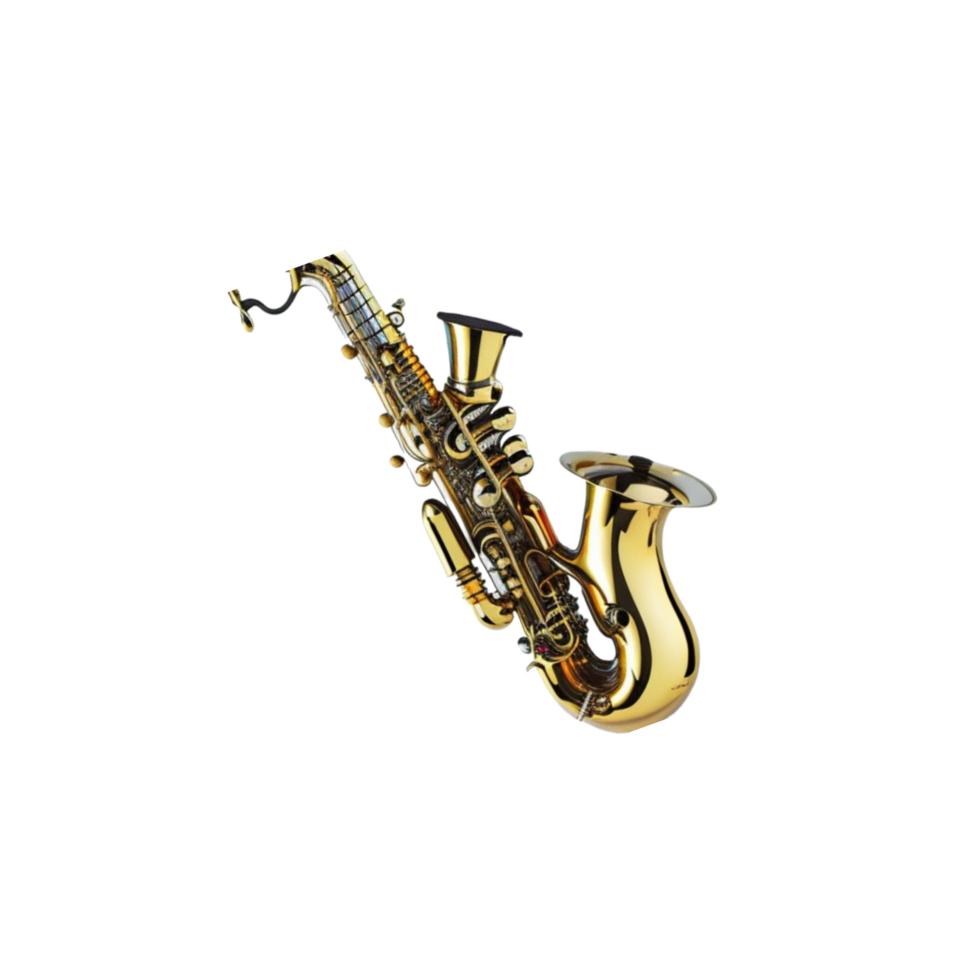 Saxophon Musical Instrument Clip Art auf transparent Hintergrund, akustisch Messing- Musical Instrumente, Saxophon klassisch und Jazz Musical Instrument, marschieren Bands Musical Instrument Clip Art png