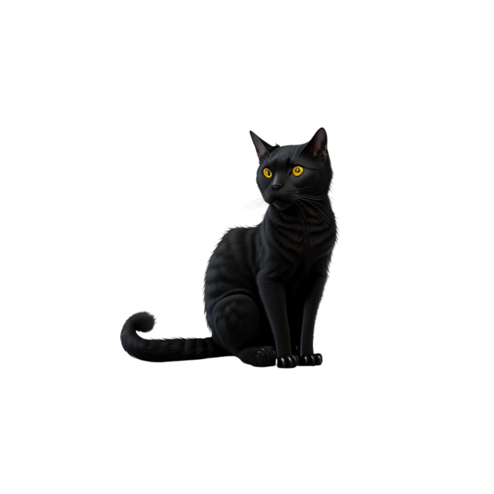 Cute black Persian cat sitting alone  clipart on transparent background, isolated Cat sit clipart , free png