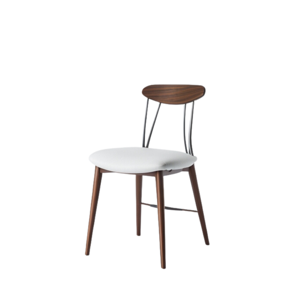 Minimalistic modern wooden Dining chair Seat clipart on transparent