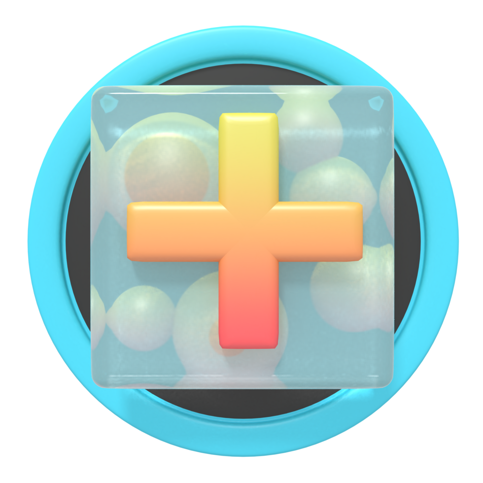 Add button of 3d icon png