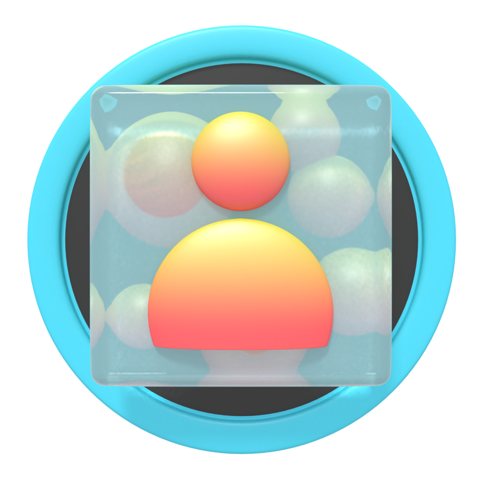 Profile button of 3d icon png
