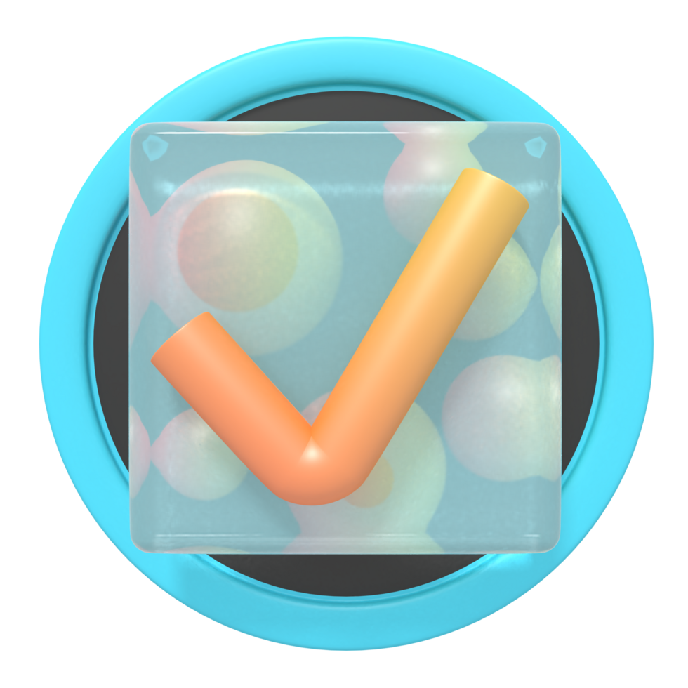 Checklist button of 3d icon png