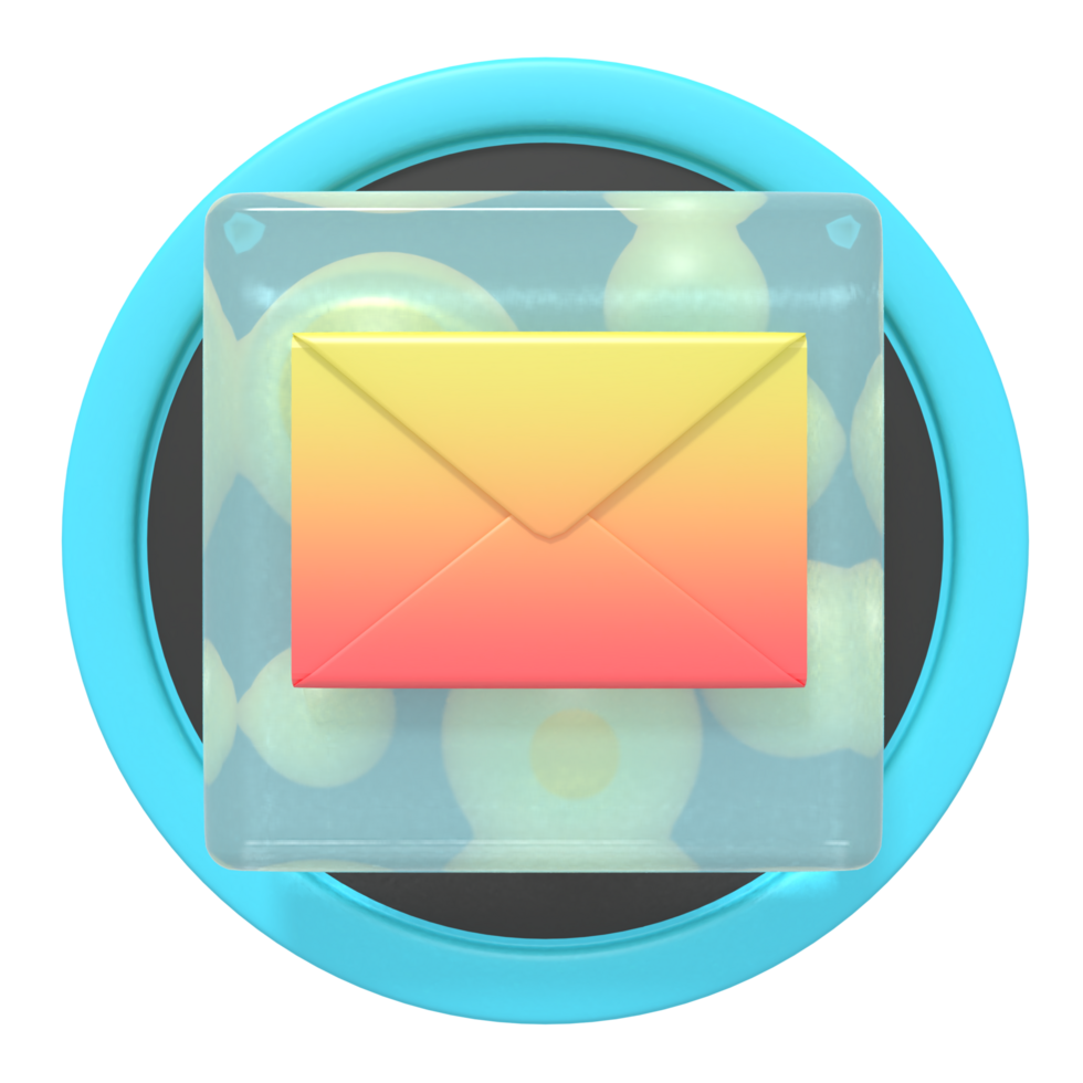 Envelope  button of 3d icon png