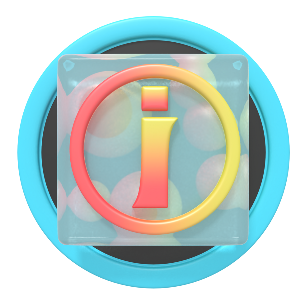 Information button of 3d icon png