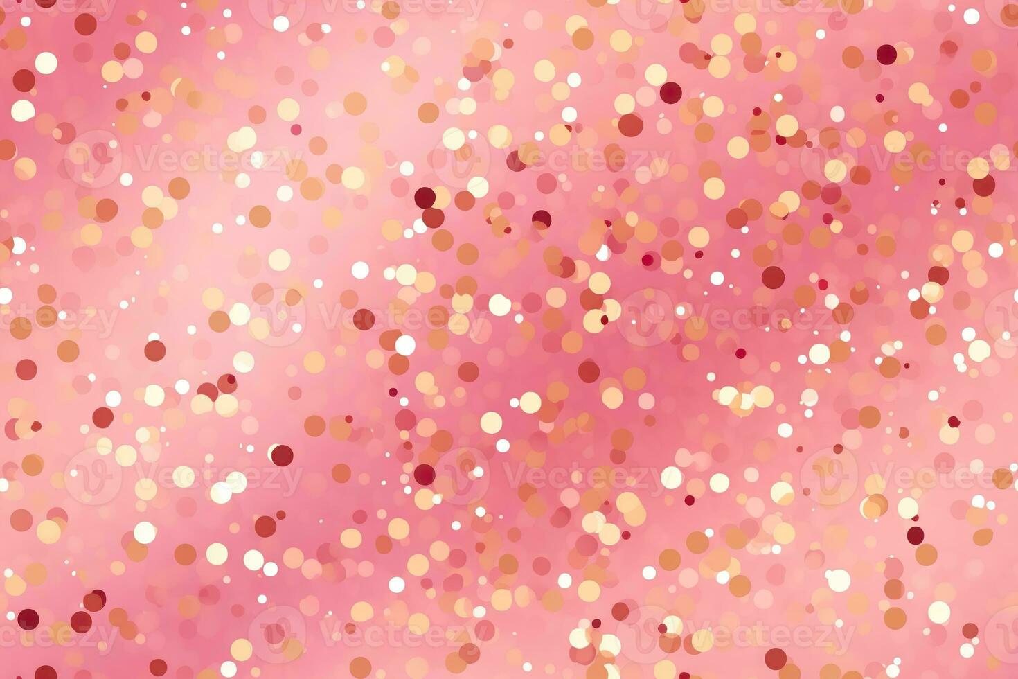 Pink seamless pattern with golden glitter, sequins. Applicable for wrapping paper, print. Background with shiny sparkles, particles. Repeatable texture. Celebration, festive, event. Generative AI. photo
