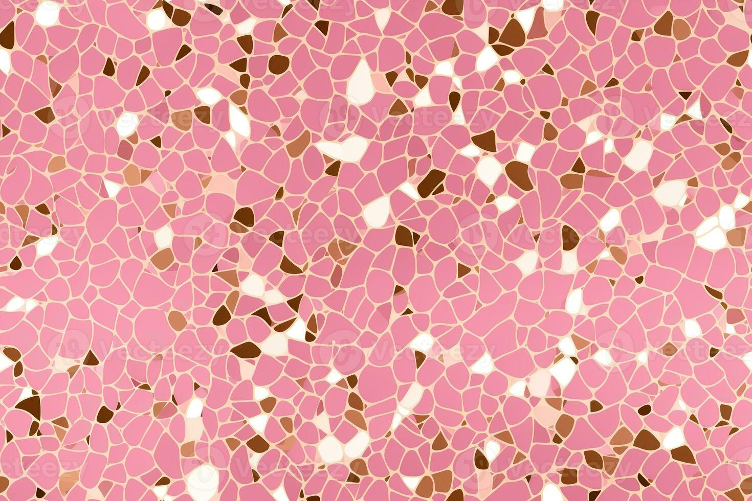 Pink seamless pattern with abstract elements. Applicable for fabric print, textile, wrapping paper, wallpaper. Pink background with golden details. Repeatable texture. Generative AI. photo